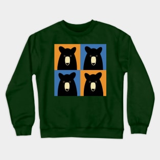 BLACK BEAR ON ORANGE AND BLUE Crewneck Sweatshirt